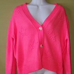 Hot Pink Loft Woman's Cardigan - Size L -- NEW WITH TAGS